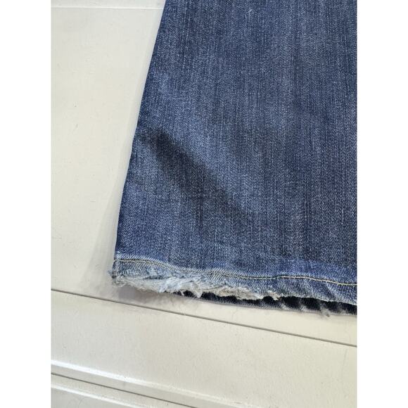 Paige Premium Womens 28x32 Hidden Hills Distressed Bootcut Flare Dark Wash Jeans - Picture 6 of 7